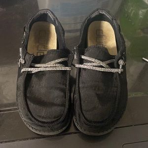 Girls black hey dude brand shoes